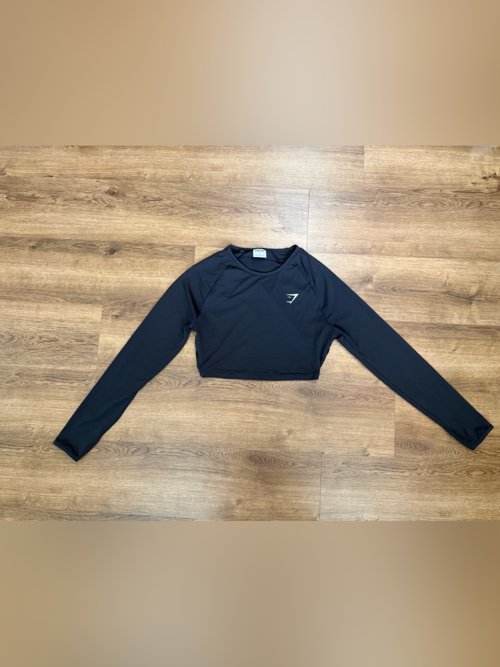 Gymshark Black Long Sleeve Cropped Active Top